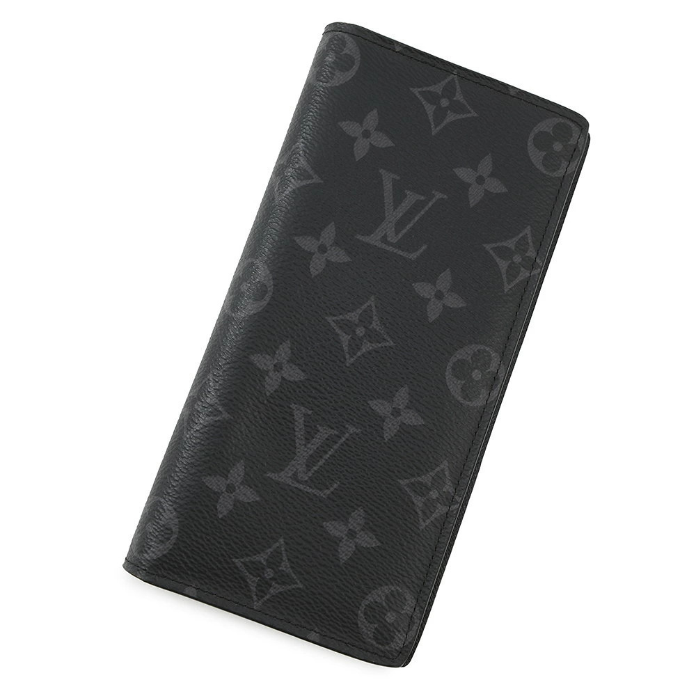 Louis Vuitton Long Wallet Monogram Eclipse Black Portefeuille Brazza Black